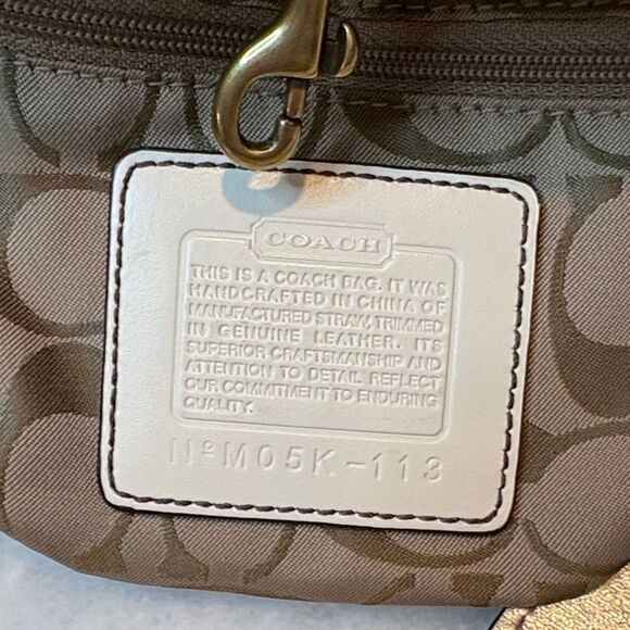 Coach Bag Purse Handbag Legacy Straw & Metallic Leather Tote Shoulder Pocketbook - Picture 16 of 16